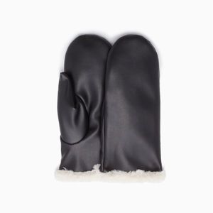 Aritzia Faux Leather Shearling Mittens